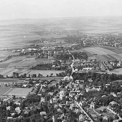 Zschachwitz, Niedersedlitz und Lockwitz. Luftbild, um 1928