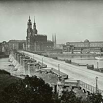 Augustusbrücke in Dresden, 1874