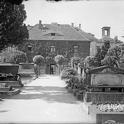 Alter Katholischer Friedhof, Blick von der Mitte zum Eingangstor