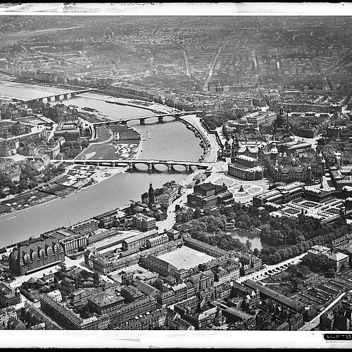 Blick auf die Altstadt, Luftbild, 1923