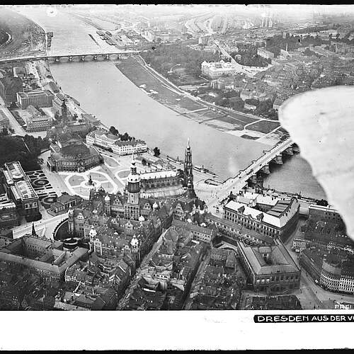 Dresden aus der Vogelschau, Altstadt, Luftbild, 1922