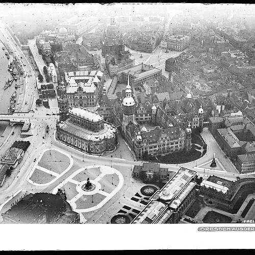 Dresden aus der Vogelschau, Altstadt, Luftbild, 1922
