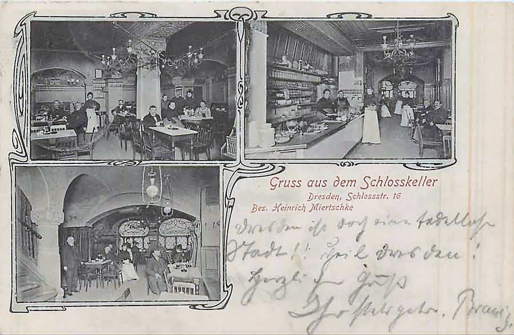 Gruß aus dem Schlosskeller - Ansichtskarte von 1905