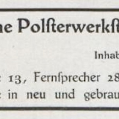 Werbung Möbelhaus Anton Triska (1930) Werbung Möbelhaus Anton Triska (1930)
