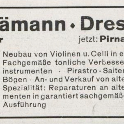 Werbung Geigenbauer Sämann (1930) Werbung Geigenbauer Sämann (1930)