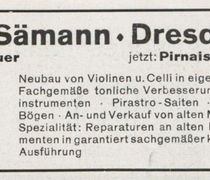 Werbung Geigenbauer Sämann (1930)