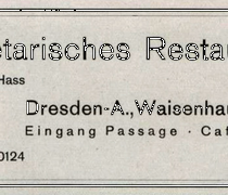 Werbung Vegetarisches Restaurant (1930)