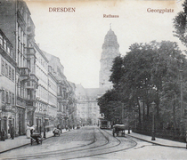 Georgplatz mit Rathaus, um 1910